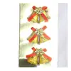 3cm 3.5cm Doble Campana Tarjeta de Papel Dorada Campana Pequeña Accesorios para Árbol de Navidad Decoración de Guirnalda