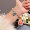 Pulsera de perlas de circonita Súper Flash plateada para niñas, pulsera de nicho de lujo ligero de alta gama que combina con todo, temperamento, joyería caliente