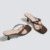 Novedad Verano 2026 Zapatos de Mujer Franceses de Tacón Alto con Punta Cuadrada, Sandalias de Moda Abiertas en la Punta y sin Espalda para Mujer