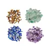 Cristal Blanco Natural, Amarillo, Morado y Rosa con Agujeros, Grava, Productos Semiterminados de Cristal Desmagnetizado Asimétrico, Accesorios DIY para Pulsera y Collar