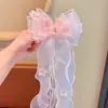 Pasador de Pelo con Velos de Cinta de Lazo para Niñas, Súper Hada, Princesa Sirena, Diamante Tridimensional, Borla, Pasador para Mujeres, Accesorios para el Cabello de la Parte Posterior de la Cabeza