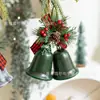 Colgantes Navideños Transfronterizos, Colgantes de Campana con Lazo Retro, Carrillones de Viento Abiertos de Hierro, Arreglos de Decoración Navideña
