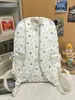 Mochila casual colorida com estampa de estrelas na cor creme para meninas, bolsa escolar fofa para alunos do ensino fundamental e médio para a escola e viagens de férias