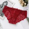 Ropa interior sexy para mujer para niña encaje transparente cintura baja hueco hojas tentación caliente calzones entrepierna de algodón puro