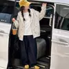 Jaqueta Moletom com Capuz Estampada de Desenho para Meninas Outono 2026 Nova Estilosa Casual Cardigã com Zíper Top para Crianças Maiores