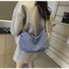 Bolso bandolera de nailon liso de color sólido simple con diseño de cordón plisado, bolso nube, ligero y versátil para el día a día, bolso dumpling de hombro para ir al trabajo