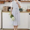 Vestido Transfronterizo Europeo, Americano, Japonés y Coreano de Cuello Redondo, Dos Piezas Delantero y Trasero con Tirantes, Aberturas Izquierda y Derecha, Talla Grande, Talla Extra, Ajustable