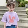 Camiseta de Manga Corta 100% Algodón para Bebé Niña 2026 Nuevo Estilo Camisa de Media Manga Top Lindo para Niños Verano Dibujos Animados Cuello Redondo Ropa para Niños t