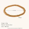 Moda Europeia e Americana Simples Nicho Elegante Explosivo Pulseira de Aço Inoxidável Banhada a Ouro 18K Pulseira de Contas Elástica Versátil para Mulheres