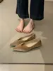 Temporada de Primer Encuentro~Tacones altos de terciopelo suave estilo francés con escote en V y punta fina para mujer, sencillos y elegantes, adecuados para el trabajo, efecto adelgazante, zapatos de salón bajos
