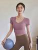 Roupas de Yoga de Verão 2026 Femininas Manga Curta Roupas Fitness Tops de Treino Slim Fit Camiseta Esportiva para Corrida Secagem Rápida