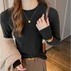 Camiseta de Manga Longa Feminina Q Factory, Novo Estilo Outono e Inverno 2026, Top Base de Manga Longa Slim Fit com Gola Alta Pequena