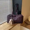 Bolsa de mano simple de nailon, ligera, gran capacidad, adecuada para ir al trabajo, elegante, versátil para salidas casuales y se puede llevar como bolso de hombro.
