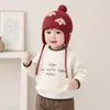 Chapéu de bebê para outono e inverno, gorro de tricô para bebê, chapéu de lã infantil, chapéu com proteção para as orelhas para meninas, chapéu quente para meninos, proteção para a cabeça