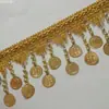 Borlas colgantes de encaje con flecos en oro y plata, borde colgante de concha de gota de agua, accesorios de encaje de lentejuelas, decoración de disfraz de baile