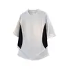 Camiseta Deportiva de Exterior con Bloques de Color, Cuello Redondo, Manga Corta para Hombre, Nueva de Verano, Secado Rápido, Transpirable, Refrescante, Casual, Top para Correr