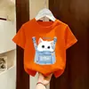 Camiseta de Verano Nueva de Manga Corta de Algodón Puro a la Moda para Niñas Jóvenes, Lindo Top de Verano Estilo Coreano