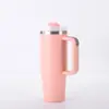 Taza de Coche Grande de 40 oz de Segunda Generación para Amazon Transfronterizo con Asa, Taza de Acero Inoxidable 304 que Conserva el Hielo con Popote
