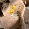 Bufanda Nueva de Lana Bordada para Mujer en Otoño e Invierno Bufanda Roja de Cachemira Estilo Chino Regalo de Cumpleaños para Madres y Personas Mayores
