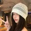 Novo Gorro de Renda de Cor Sólida para Mulheres, Fino Respirável Estilo Coreano para Primavera e Verão, Turbante para Afinar o Rosto, Chapéu Versátil