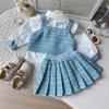 Traje Pequeño de Fragancia para Niñas Estilo Nuevo Primavera y Otoño Conjunto de Tres Piezas: Camisa, Chaleco y Falda Plisada para Bebé Niña