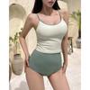 Venta al por mayor de fábrica para mujer, Trajes de baño sexys de dos piezas para la playa, Conjunto de dos piezas conservador de doble tirante adelgazante, Pure Desire