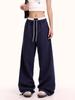 Marca de Moda de Danza Urbana Americana Pantalones Casuales Retro para Hombre Primavera y Otoño Sueltos Rectos Deportivos Sag Pierna Ancha Pantalones Largos