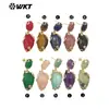 WT-E751 Multicolor Natural Color Opcional Piedra Preciosa Amatista Piedra Destello Doble Piedra Pendientes Clásicos de Banquete para Mujer