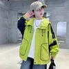 Roupas Infantis Jaqueta com Capuz para Meninos Primavera e Outono 2026 Roupa Fresca Estilosa de Primavera para Adolescentes Tops de Outono