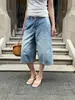 Jeans cropped para mujer estilo retro americano Yuyi 2026 verano holgados rectos de pierna ancha casual de longitud media xld727
