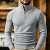 2026 Comercio Electrónico Transfronterizo Más Vendido Suéter de Punto Otoño/Invierno Cuello Medio Alto Cremallera Talla Grande Corte Delgado Suéter de Moda Ropa Interior