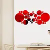 Juego transfronterizo de 32 piezas de pegatinas de espejo redondas grandes y pequeñas para pared, pegatinas de espejo decorativas 3D estéreo de acrílico para pared de fondo de sofá