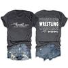 Camiseta Base de Manga Corta con Cuello Redondo para Mujer, Estilo Casual Europeo y Americano, Versátil, para Lucha Libre, Mamá, Amazon Transfronterizo
