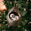 Decoraciones Navideñas de Cachorro Búho Nuevo Transfronterizas Colgante para Árbol de Navidad Impresión Plana 2D Colgante Pequeño de Acrílico