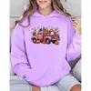 Sudadera Rosa de Halloween con Estampado de Camión, Calabaza y Fantasma Comercio Exterior Transfronterizo Temu Wish