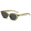 Gafas de Sol Triangulares Estilo Ojo de Gato para Rostros Pequeños de Mujer, Gafas de Sol Negras con Montura Pequeña, Protección Solar, Elegantes para Fotos, Realce de Rostros Pequeños