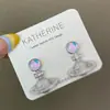 Pendientes de Plata de Ley 925 con Cierre de Mariposa, Estilo Francés, Dopamina, Saturno, para Mujer, Lujo Ligero, Nicho, de Alta Gama, para Celebridades de Internet