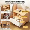 Mesita de Noche Moderna y Sencilla con Patas de Madera Maciza Gabinete de Almacenamiento Pequeño Habitación Sencilla Uso en el Hogar 2026 Nuevo Estante de Mesita de Noche