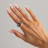 Anillo de Gema de Diamante Acrílico de Moda Transfronteriza Europea y Americana, Anillo Abierto de Metal Líquido Irregular Inspirado en el Diseño