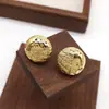 Pendientes Redondos con Textura Tejida Estilo Comercio Exterior, Pendientes Versátiles de Lujo Ligero de Gama Alta, Pendientes Elegantes y Únicos con Textura Tejida para Mujer