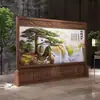 2025 Novo Divisor de Tela Sala de Estar Bloqueando Imitação de Madeira Maciça Tela Externa Sala de Estar Pátio Tela de Chão de Luxo Móvel