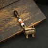 Llavero Colgante Qianqiu Ding de Latón Colgante de Cobre Cuadrado Ding Colgante para Bolsa de Hombre y Mujer Llavero para Coche Estilo Antiguo Retro Chino