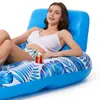 Boia inflável para piscina personalizada no atacado com porta-copos, cama inflável de água folha de bordo, cama inflável de água de PVC no atacado