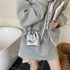 Bolsa Infantil Outono e Inverno Nova Retrô Couro a Óleo Mini Bolsa de Mão Filhote Fofo Bolsa Meia-Lua Orelha Fone de Ouvido Batom Bolsa Transversal