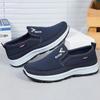 Sapatos de Tecido Old Beijing Primavera 2024 Masculinos Baixos com Solado Macio de Lona para Meia-Idade e Idosos Respiráveis Slip-Ons