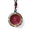 Nuevo Modelo 2025 Colgante de Cinabrio Estilo Tiktok, Buda Thangka del Año de Nacimiento, Guardián del Zodiaco Ga'U Joyería Incrustada, Plata Tibetana