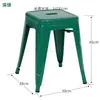 Banqueta baixa de ferro empilhável armazenamento banqueta quadrada cor aço inoxidável banqueta pequena metal estilo industrial cadeira infantil para exterior com encosto
