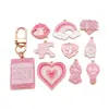 Día de San Valentín Corazón Forma Flor de Rosa Goteo Aceite Aleación Colgante DIY Pulsera Collar Llavero Pendiente Joyería Accesorios