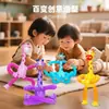 Brinquedo Tubo Telescópico Girafa Multi-Estilo Que Acende, Desenho Educacional Infantil com Ventosa para Interação Pai-Filho e Alívio do Estresse