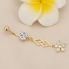Nova Moda Distinta Unha do Umbigo Piercing Corporal Joia Flor Franja Fivela do Umbigo Anel Simples de Diamante para o Umbigo